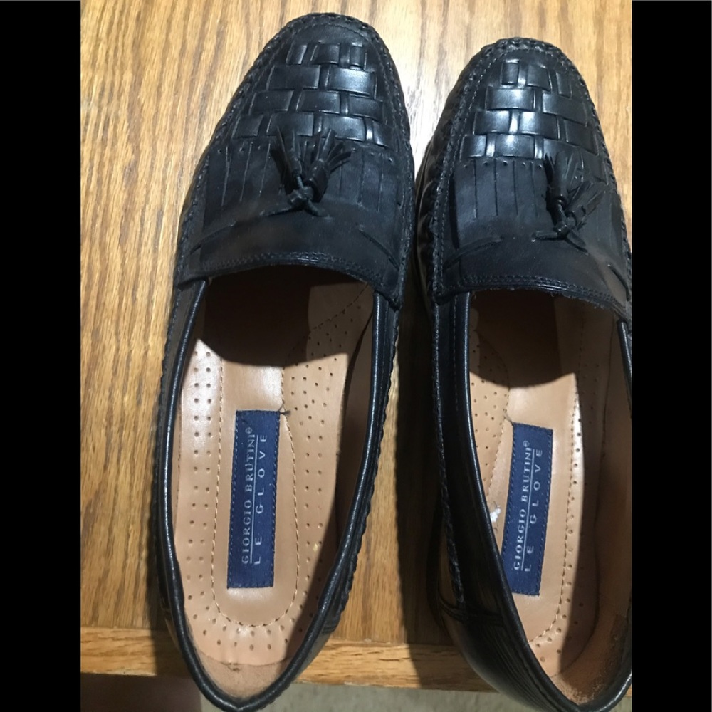 Men’s Shoes Black Loafers Size 10 Georgia Brutini - Picture 2 of 7